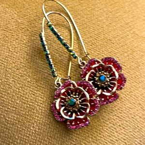Betsy Johnson Hibiscus Drop Earrings